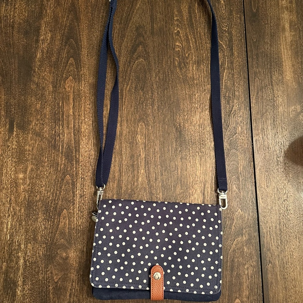 Navy Polka Dot Crossbody Bag